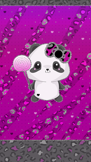 Panda lollipop purple background hearts - a lollipop free wallpaper for mobile