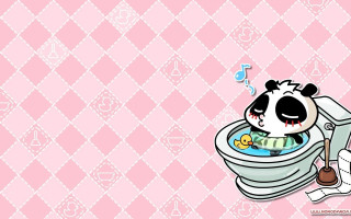 Panda bathtub music note kawaii - a bathtub free wallpaper for desktop