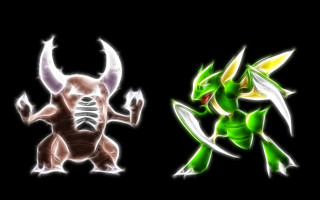 Two monsters colored horns tails - different free wallpaper