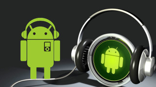 Green headphone phone icon side - android free wallpaper
