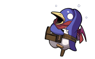 Cartoon penguin hat scarf head - a hat and a scarf free wallpaper