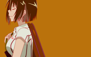 Woman backpack serious look camera - her face and shoulder free wallpaper