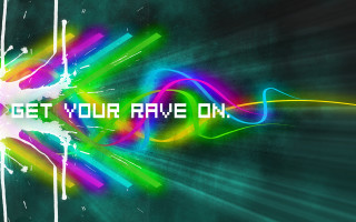 Colorful rainbow swirls neon planet - white letter free wallpaper