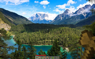 Computer screen mountain lake pixelated - bob ross free wallpaper for desktop