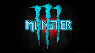 Monster logo blue black colors - m free wallpaper