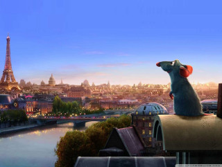 Mouse roof city river bridge - a mouse free wallpaper for desktop