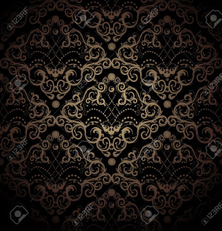 Gold black background circular design - free retro wallpaper for tablet