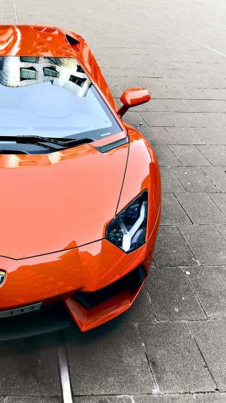 Orange sports car parking lot 5 - nice looking orange sports car free wallpaper for mobile