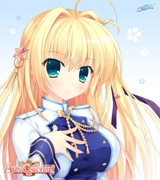 Blonde anime girl star blue - a blue dress free wallpaper for tablet