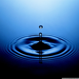 Blue water droplet black background - water free wallpaper for tablet