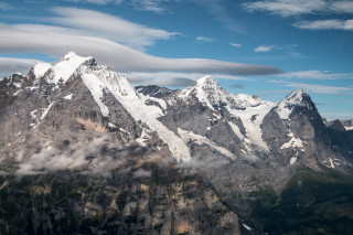 Mountain range clouds sky background 2 - a few mountain free wallpaper