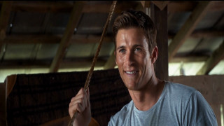 Man holding rope barn smiling - facial muscle free wallpaper