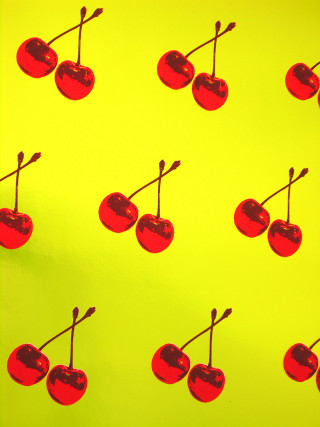 Yellow cherries green red cherries - print free wallpaper for mobile