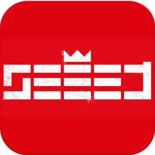 Red square button crown white - a white line free wallpaper for tablet