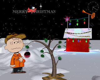Charlie brown christmas card tree - charles schulz free wallpaper for desktop