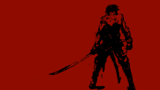 Sword person red background black - ufotable free wallpaper for desktop