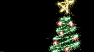 Christmas tree star fireworks black - the air above free wallpaper