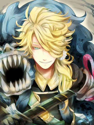 Man sword demon face portrait - a sword and a demon face free wallpaper