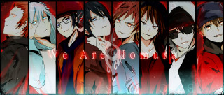 Group people red background we - toyism free wallpaper for desktop