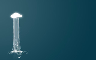 White cloud light blue background - a white line free wallpaper