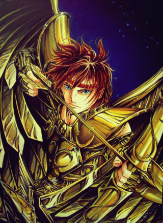 Anime red hair gold armor - evelyn de morgan free wallpaper