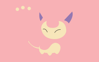 Pink cartoon horned animal closed - horn free wallpaper for desktop