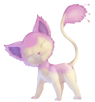 Pink cat with tail like - free cats wallpaper for tablet