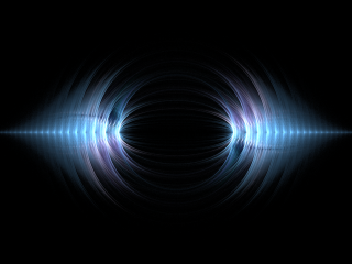 Black background blue white light - volumetric light free wallpaper