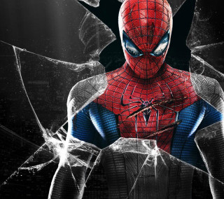 Spiderman shattered glass city night - his hip free wallpaper for tablet