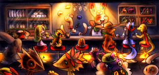 Cartoon animals bar person background - a group of cartoon animals free wallpaper for desktop