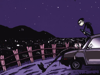 Car parked snowy hill man - a snowy hill free wallpaper