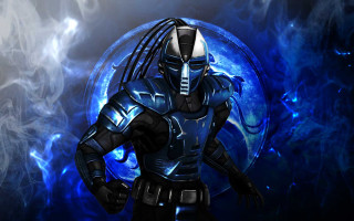Futuristic man blue background smoke - a futuristic suit free wallpaper for desktop