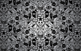 Black white skulls cats gothic - craola free wallpaper