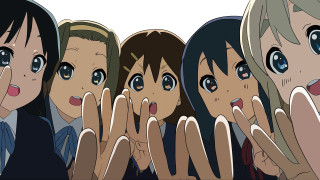 Girls hands up mouths open - their hands in free wallpaper