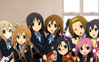 Anime girls guitars room window - a room free wallpaper for desktop