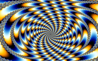 Spiral design blue yellow white - optical free wallpaper