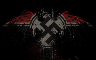 Black white eagle red white - cross free wallpaper