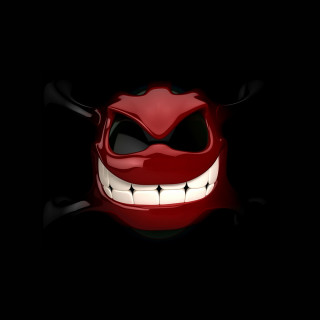 Red mask smile teeth dark - computer art free wallpaper for tablet