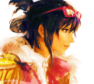 Woman ponytail sunglasses digital painting - a digital painting of a woman free wallpaper for tablet