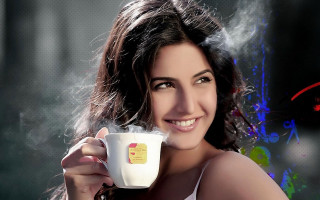 Woman smiling coffee smoke colorful - a colorful background free wallpaper
