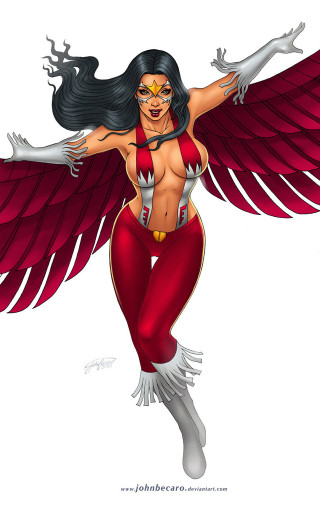 Woman sword wings arms outstretched - eileen aldridge free wallpaper