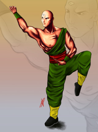 Man green outfit kick hand - dynamic free wallpaper for mobile