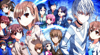 Anime characters group blue background 7 - a group of anime characters free wallpaper