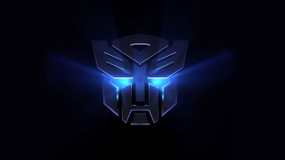 Stylized robot head blue lights - vector art free wallpaper