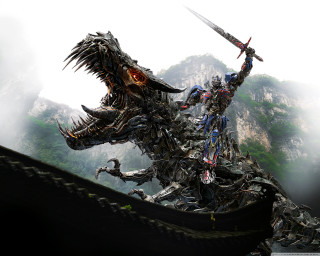 Giant robot creature swords dragon - its hand free wallpaper