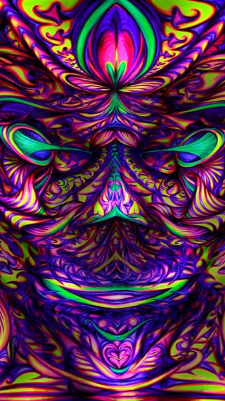 Psychedelic face large colorful patterns - colorful pattern free wallpaper