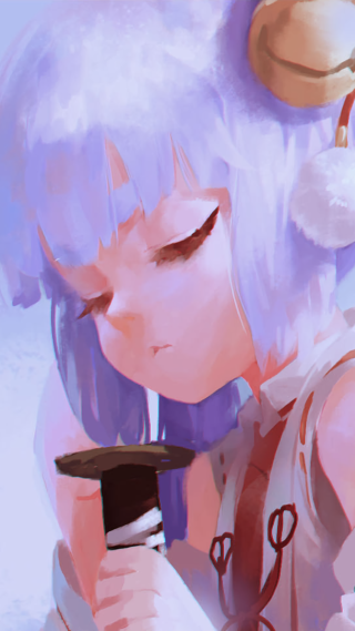 White hair girl purple dress - a cell phone free wallpaper for mobile