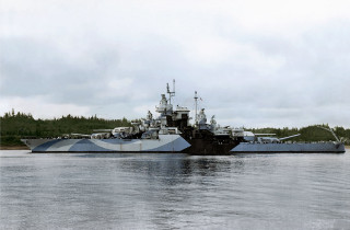Large ship water forest hillside - a cloudy day free wallpaper