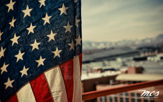 American flag balcony city background - a balcony free wallpaper