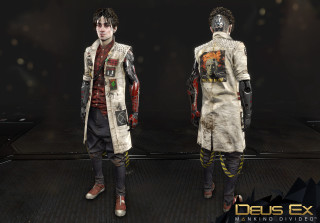 Man coat pants suit helmet - biopunk free wallpaper for desktop